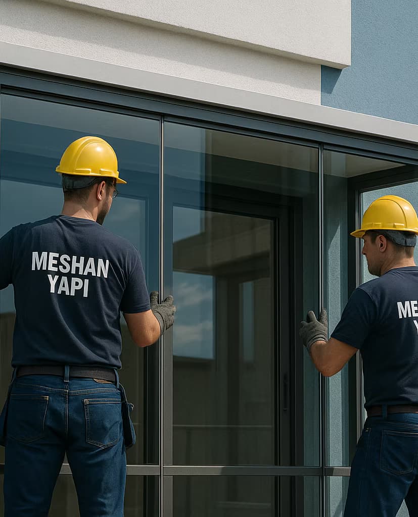 Meshan Yapı ekiplerinin cam balkon montajı